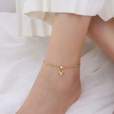 Stainless Steel Heart Shape anklet || Anti tarnish